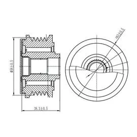 Ролик генератора (обгонная муфта) для автомобилей Toyota Corolla (00-) 2.0d TRIALLI