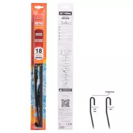 Щетка стеклоочистителя 450 мм (18") каркасная, 2 адаптера AIRLINE