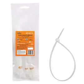 Стяжки (хомуты) кабельные, пласт. бел., набор 60шт.(2,5*100мм-20шт/3,6*150мм-20шт/3,6*200мм-20шт) AIRLINE