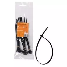 Стяжки (хомуты) кабельные, пласт. черн., набор 60шт.(2,5*100мм-20шт/3,6*150мм-20шт/3,6*200мм-20шт) AIRLINE