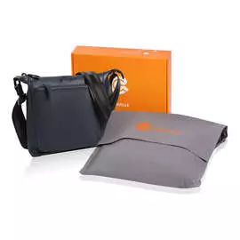 Сумка мужская кожаная синяя Carville Racing