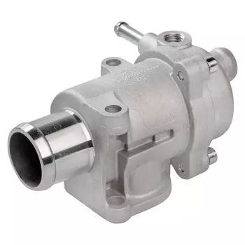 Термостат для автомобилей Лада X-Ray (15-)/Vesta (15-)/Granta (14-) (дополнительный штуцер) (с алюминиевым корпусом; обрезиненный клапан) LUZAR