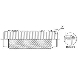 Виброкомпенсатор выхлопной трубы (Гофра) 50x280 InterLock (нерж. сталь) TRIALLI