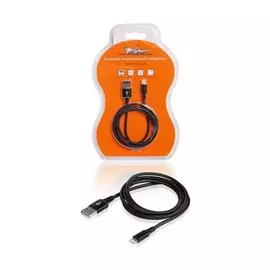 Кабель USB - Lightning (Iphone/IPad) 1м, черный нейлоновый AIRLINE