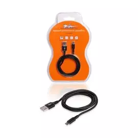 Кабель USB - micro USB 1м, черный нейлоновый AIRLINE