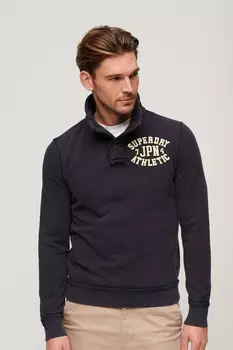 100% хлопок винтажная спортивная толстовка с капюшоном Superdry, синий