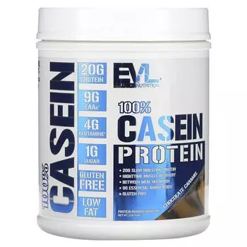 100% Казеиновый протеин, шоколадная карамель, 1 фунт (454 г) Evlution Nutrition