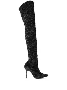 100 мм кожаные сапоги Jimmy Choo, черный