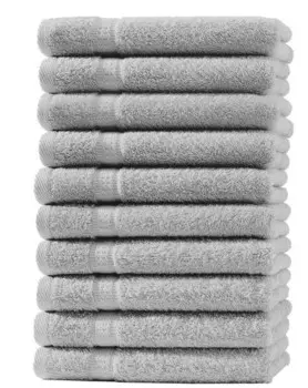10 шт Набор полотенец One-Home Frottee 50x100 cm, 50x10x100 см, серебряный