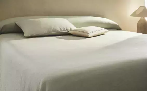 (140 гxм) пододеяльник из стираного льна Zara Home, цвет Olive