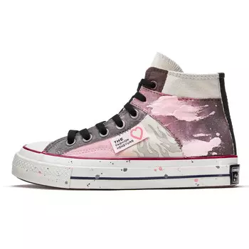 1970-е годы. Кеды унисекс с высоким берцем, серые/розовые Converse