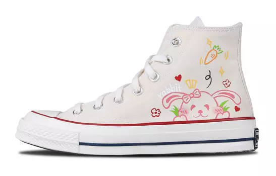 1970-е годы Кеды унисекс с высоким берцем розового цвета Converse