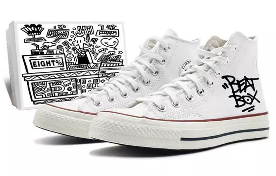 1970-е годы. Кеды унисекс с высоким берцем, белые/черные/красные. Converse