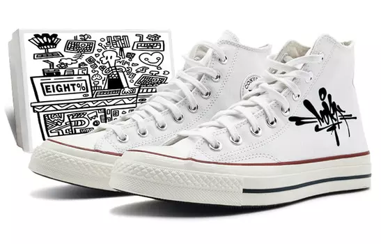 1970-е годы. Кеды унисекс с высоким берцем, белые/черные/красные. Converse