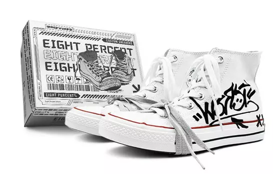 1970-е годы Кеды унисекс с высоким берцем бежевые/черные Converse
