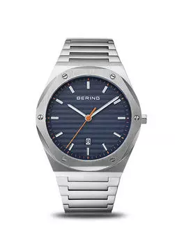 19742-707 цветные мужские наручные часы из стали Bering, серебряный