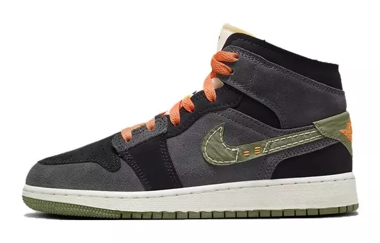 1 Mid SE Craft Антрацит Светло-оливковый GS Jordan, цвет Black Gray