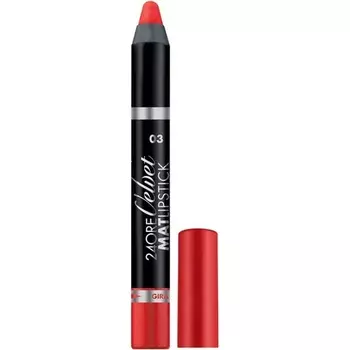 24 Hours Velvet Mat Pencil Lipstick N.03 Оранжевый, Deborah