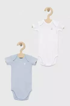 2 комплекта хлопкового боди для новорожденных и малышей United Colors of Benetton, синий