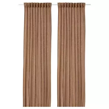 2 шторные панели, темно-бежевые, 145х300 см, DYTG IKEA