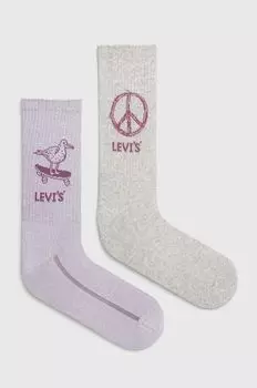 2 штуки носков Levi's, фиолетовый