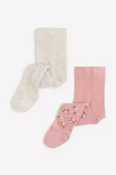 2 упаковки колготок H&M, розовый
