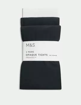 2 упаковки школьных колготок плотностью 100 денье Marks & Spencer, черный