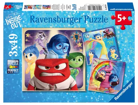 2D пазл для детей Inside Out, 3х49 деталей Ravensburger
