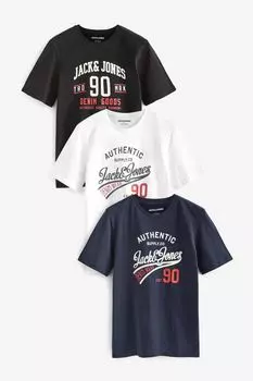 3 футболки Jack & Jones с логотипом JACK & JONES, синий