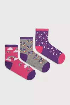 3 пары детских носков Skechers, фиолетовый