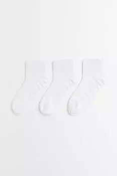 3 пары коротких носков H&amp;M, белый