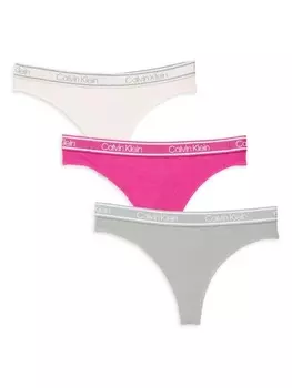 3 пары стрингов с логотипом Calvin Klein, оранжевый