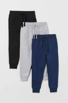 3 шт. джоггеры H&M, темно-синий/светло-серый