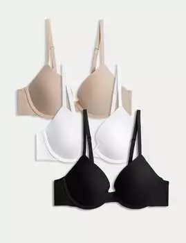 3pk Wired Plunge T-Shirt Bras AE Marks & Spencer, цвет Opaline mix