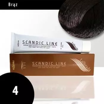 4 коричневый Scandic Line крем-краска для волос LaStrada 100мл