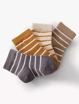 4 шт., хлопковые полосатые детские носки Marks & Spencer, мульти
