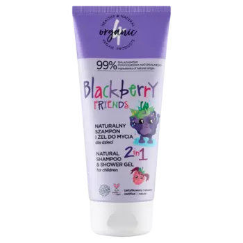 4Organic Blackberry шампунь для волос и гель для душа 2в1 для детей, 200 мл