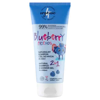 4Organic Blueberry шампунь для волос и гель для душа 2в1 для детей, 200 мл