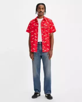 568 Мужские свободные прямые хлопковые джинсы Levi's, тёмно-синий