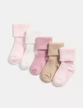 5 пар детских носков с высоким содержанием хлопка Marks & Spencer, разноцветный