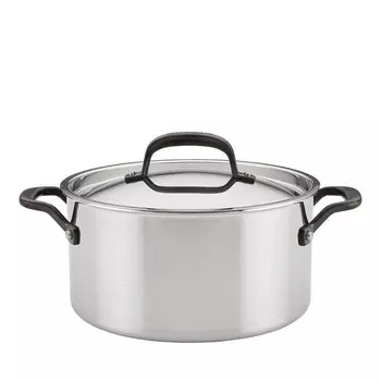 5-слойная кастрюля из нержавеющей стали емкостью 6 кварт KitchenAid, серебряный