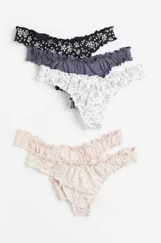 5 упаковок стрингов H&M, розовый