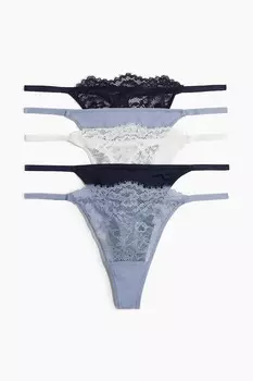 5 упаковок стрингов H&M, синий
