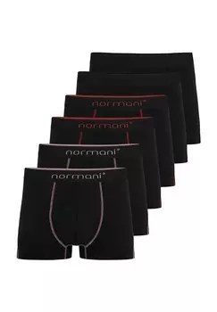 6 мужских хлопковых боксеров Normani, цвет Schwarz/rot/lachs