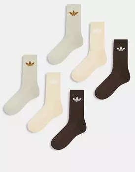 6 пар носков коричневого цвета adidas Originals