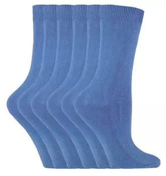 6 пар женских хлопковых носков разных цветов Sock Snob, синий