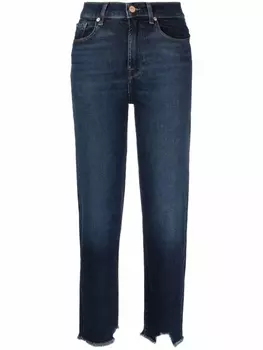 7 For All Mankind джинсы Malia прямого кроя с завышенной талией, синий