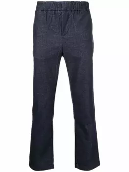 7 For All Mankind прямые брюки с эластичным поясом, синий
