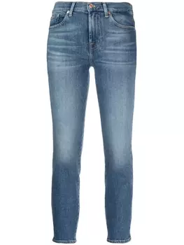 7 For All Mankind укороченные джинсы скинни, синий