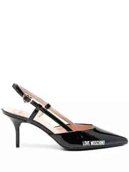 80-миллиметровый туфли с логотипом Love Moschino, черный